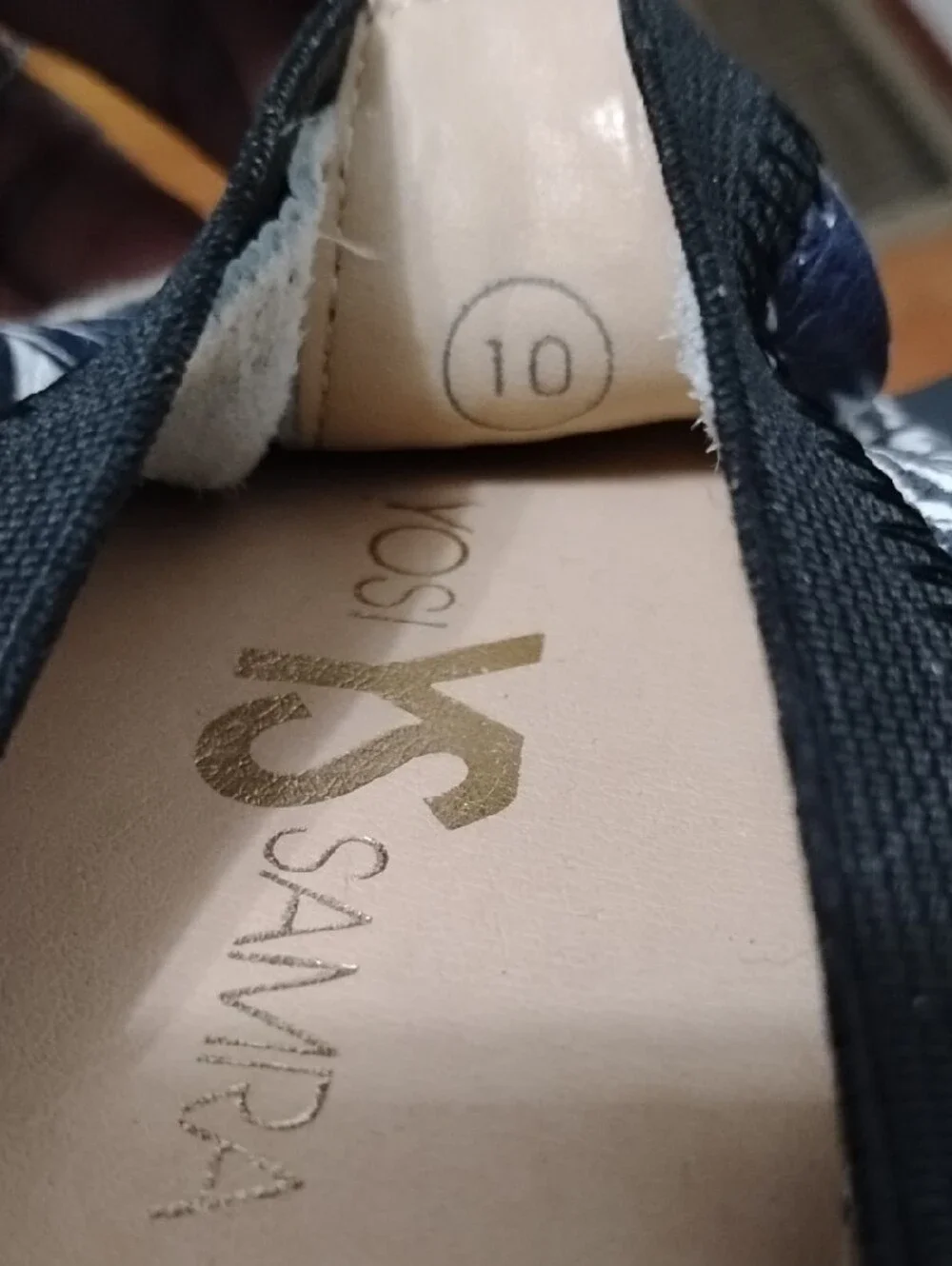 Yosi Samra Foldable Navy and White Palm-Print Espadrille Flats